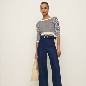 Reformation Ace Linen Wide Leg Trouser Pant